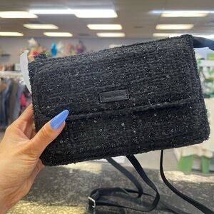 Vera Bradley Black Tweed Sequin Crossbody